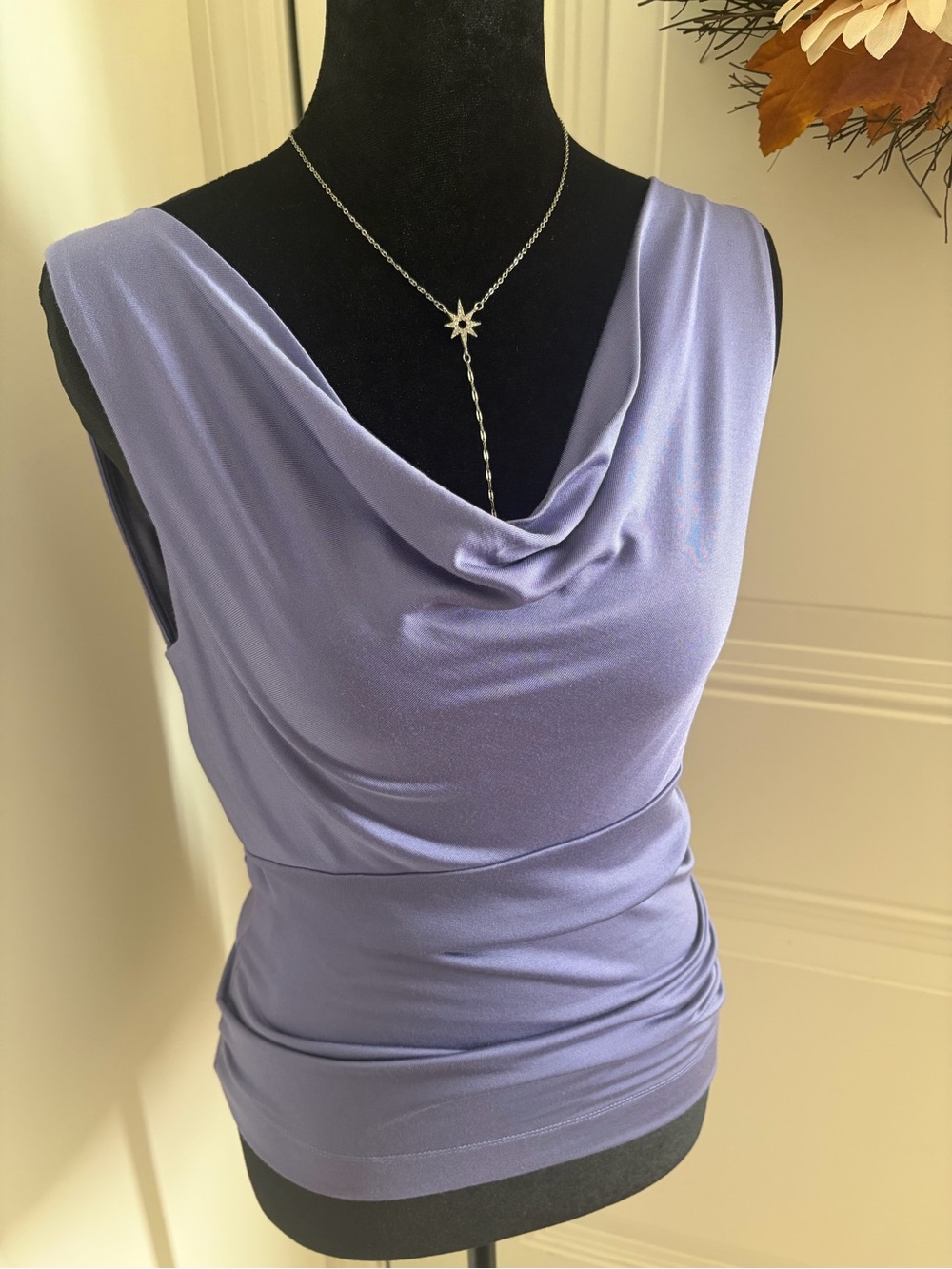 Express Draped Cowl Neck Sleeveless Camisole - Lavender